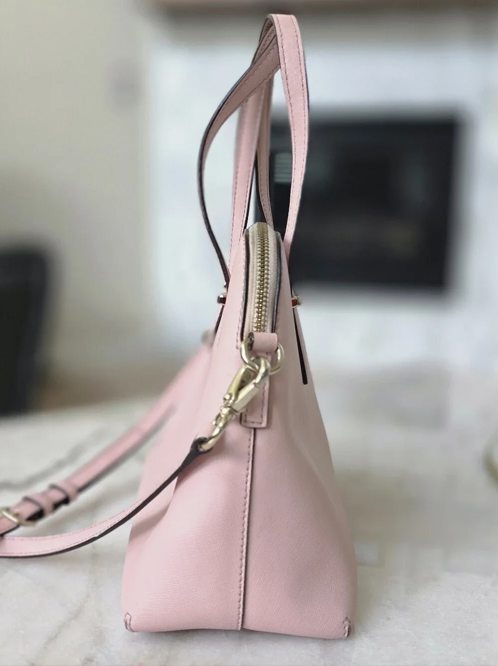 Kate Spade New York Cedar Street Maise Satchel Pink Bonnet Saffiano Leather